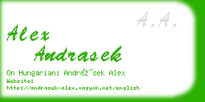 alex andrasek business card
